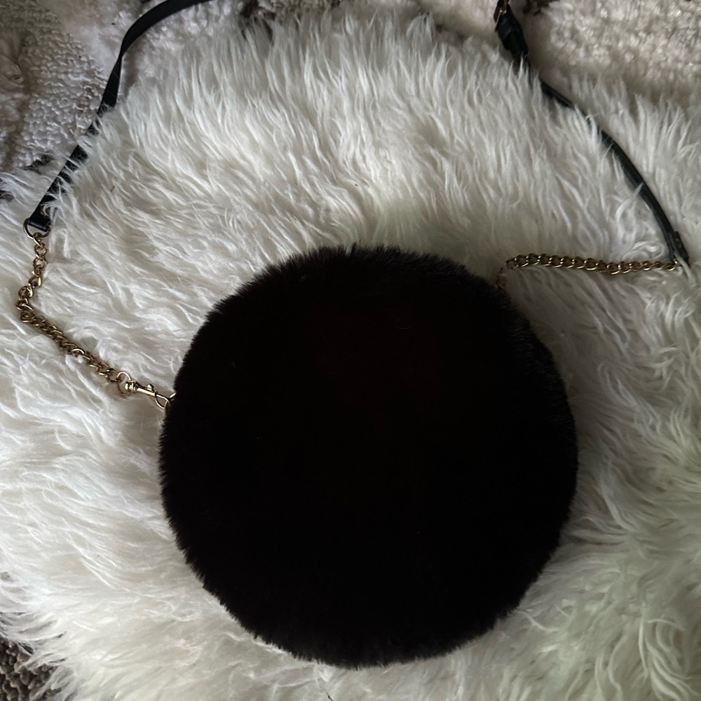 Forever 21 Black Faux Fur Crossbody Bag
